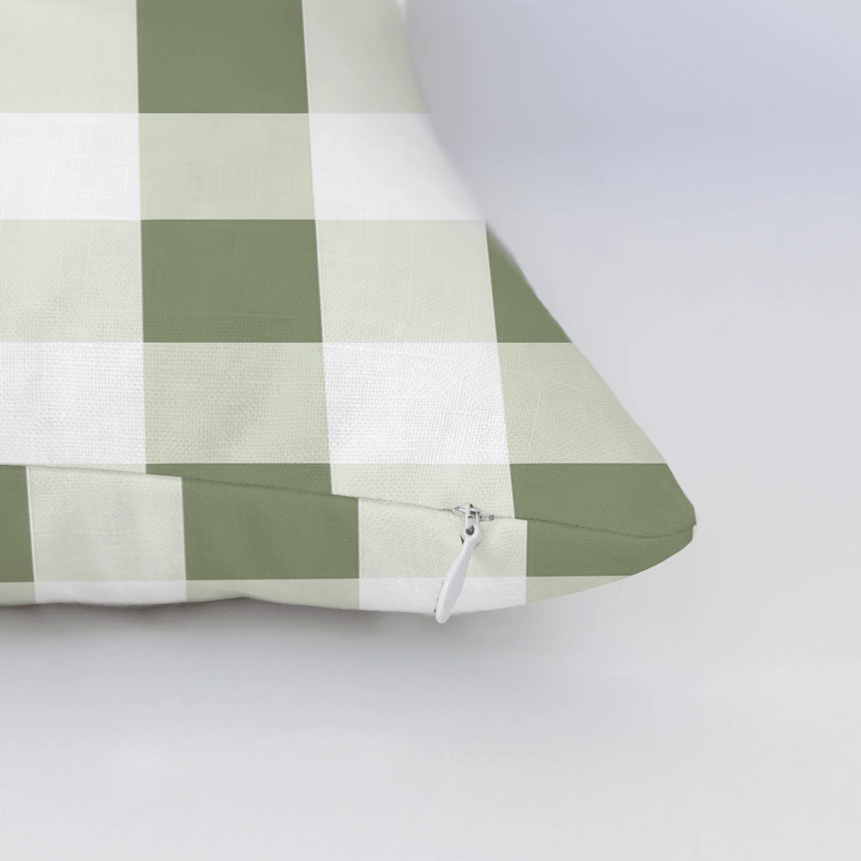 Sage Gingham Throw Pillow - Image 5