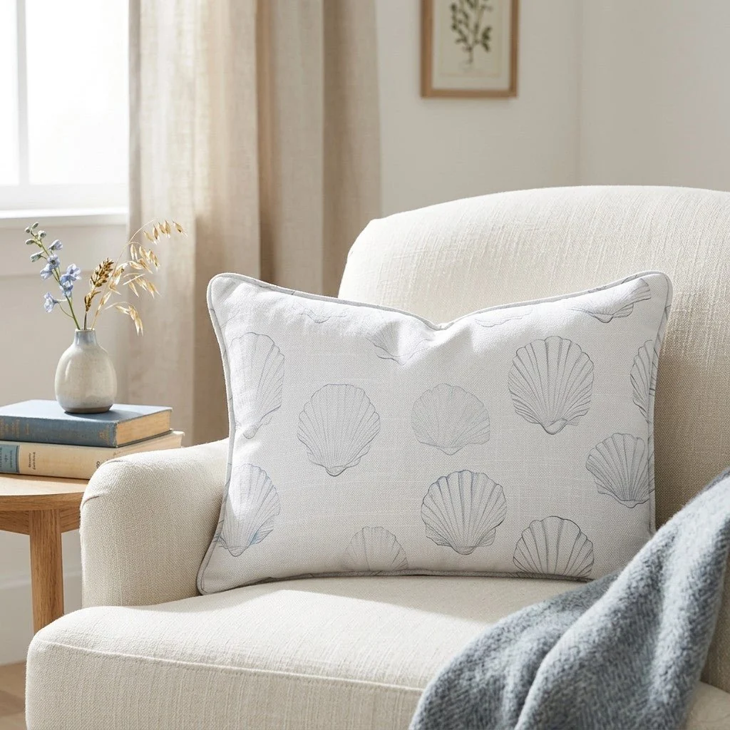 Sally's Sea Shells Throw Pillow - Image 3
