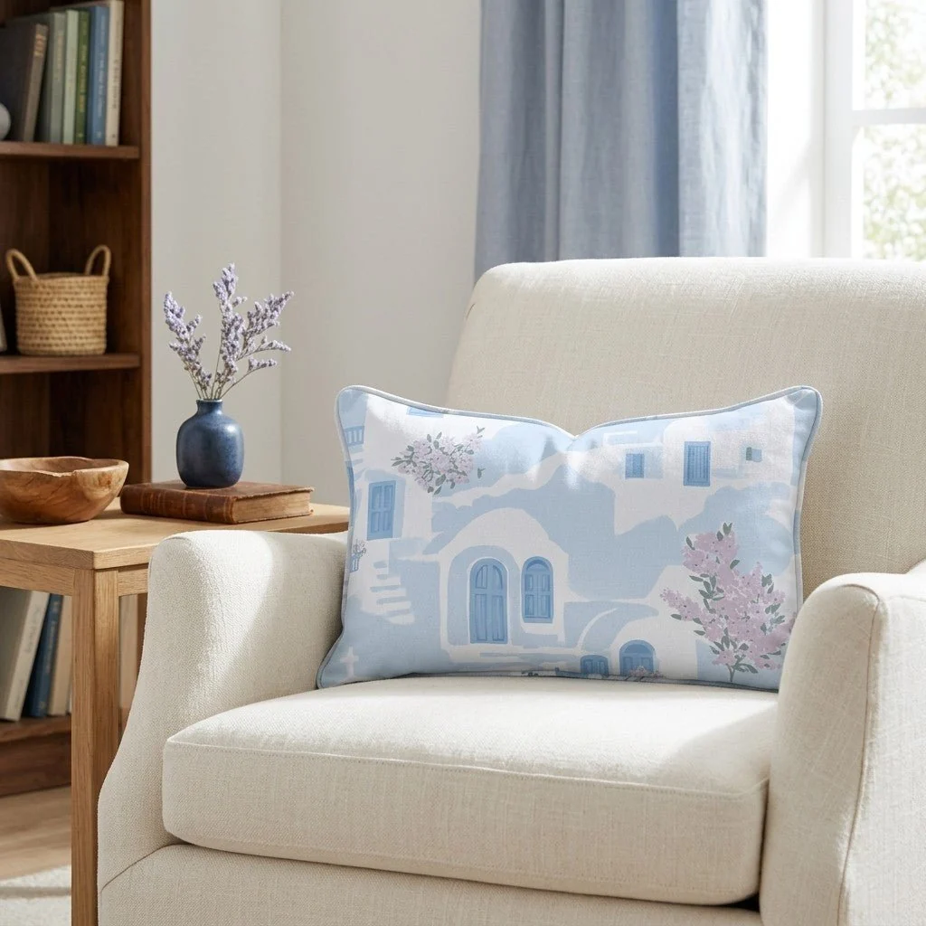Santorini Sunset Throw Pillow - Image 3