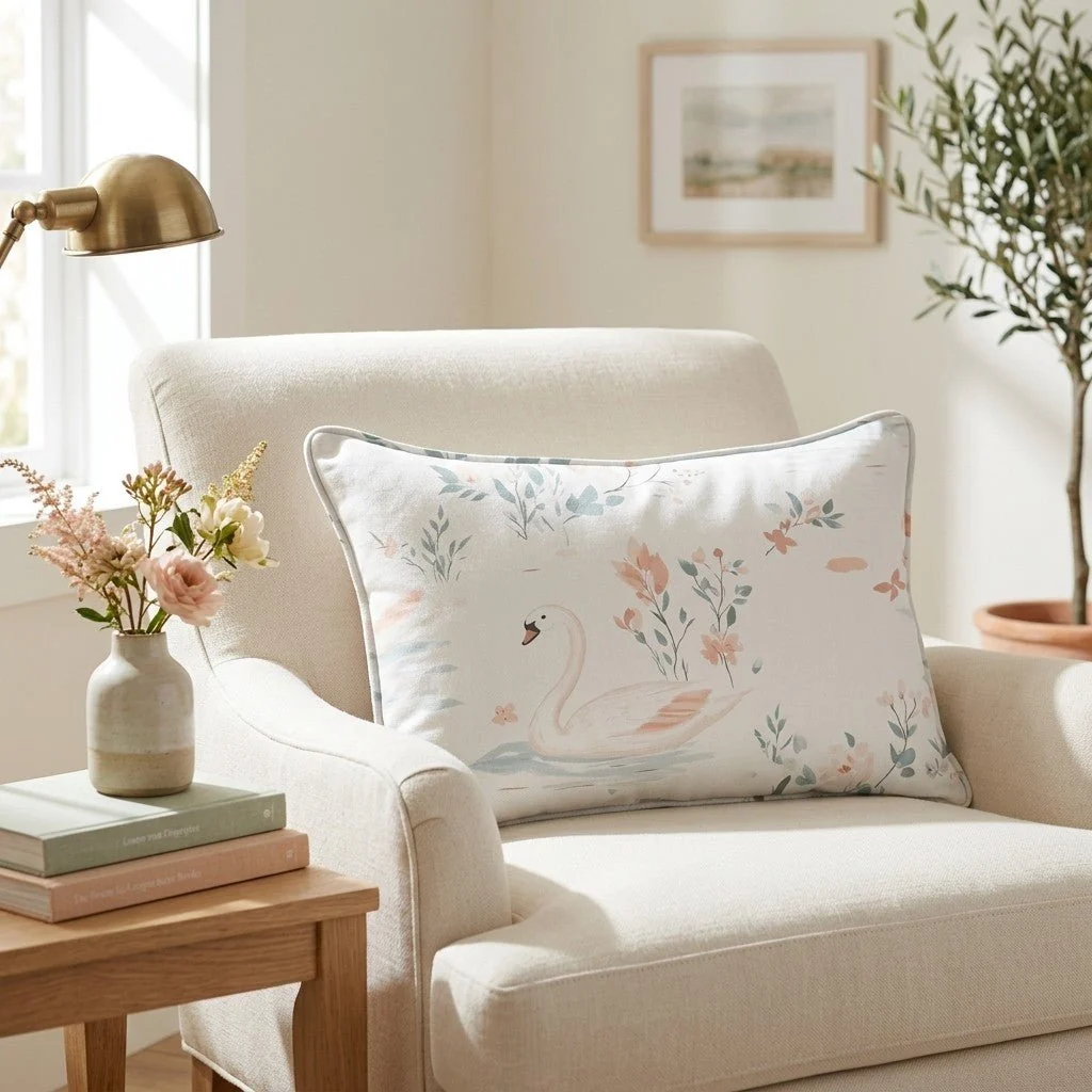 Swan Lake Throw Pillow - Image 3