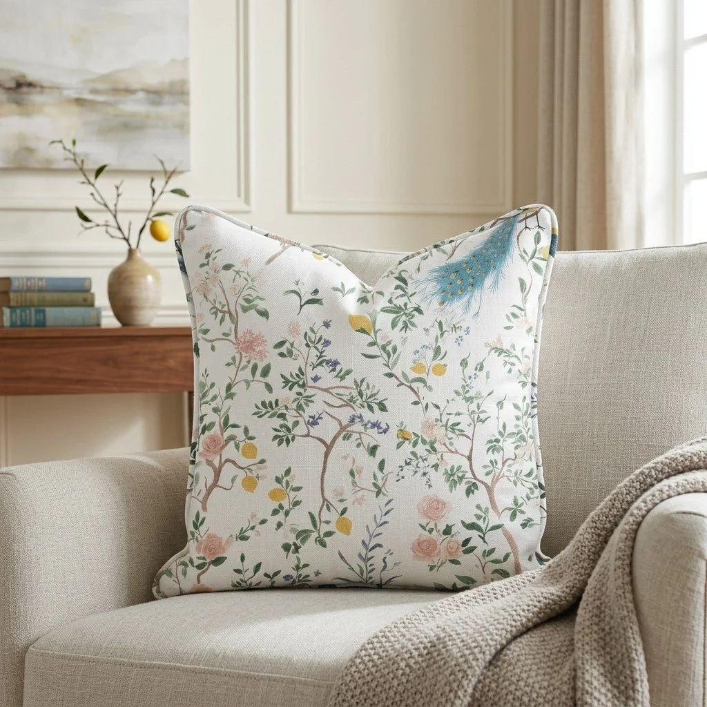 Tropical Peacock Throw Pillow - Image 2