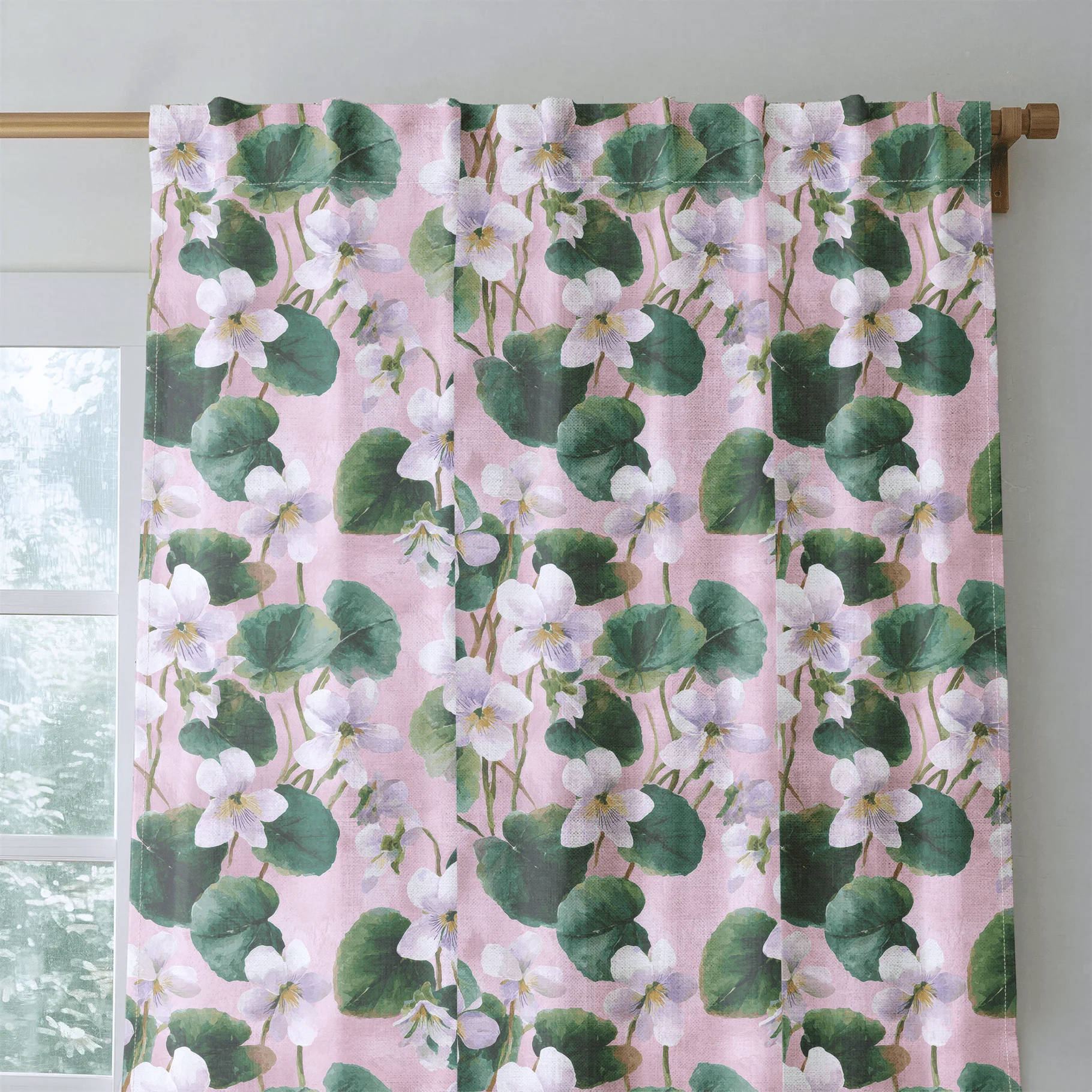 White Violets Pink - Drapery - Image 5