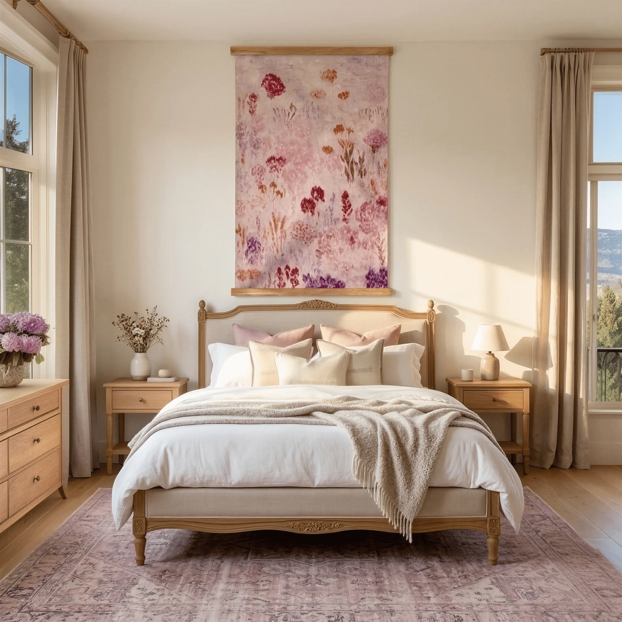 Wildflower Linen (Pink) - Tapestry - Image 2