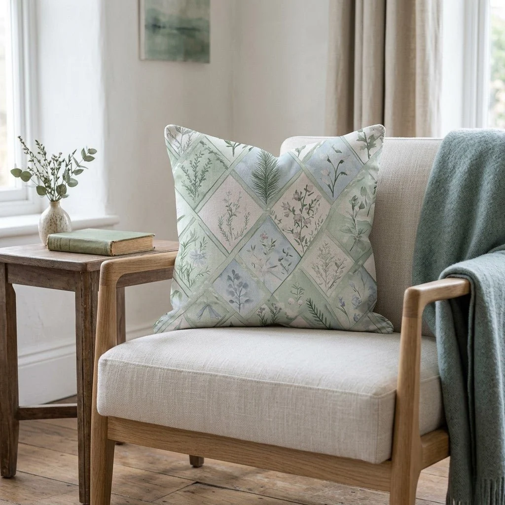 Winter's Patchwork Throw Pillow - Image 2