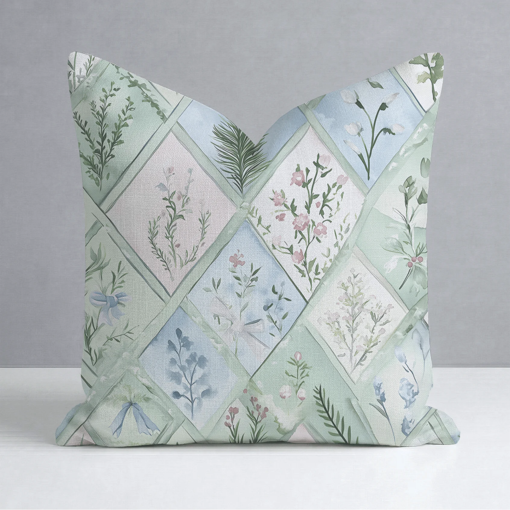 Winter's Patchwork Throw Pillow - Image 9