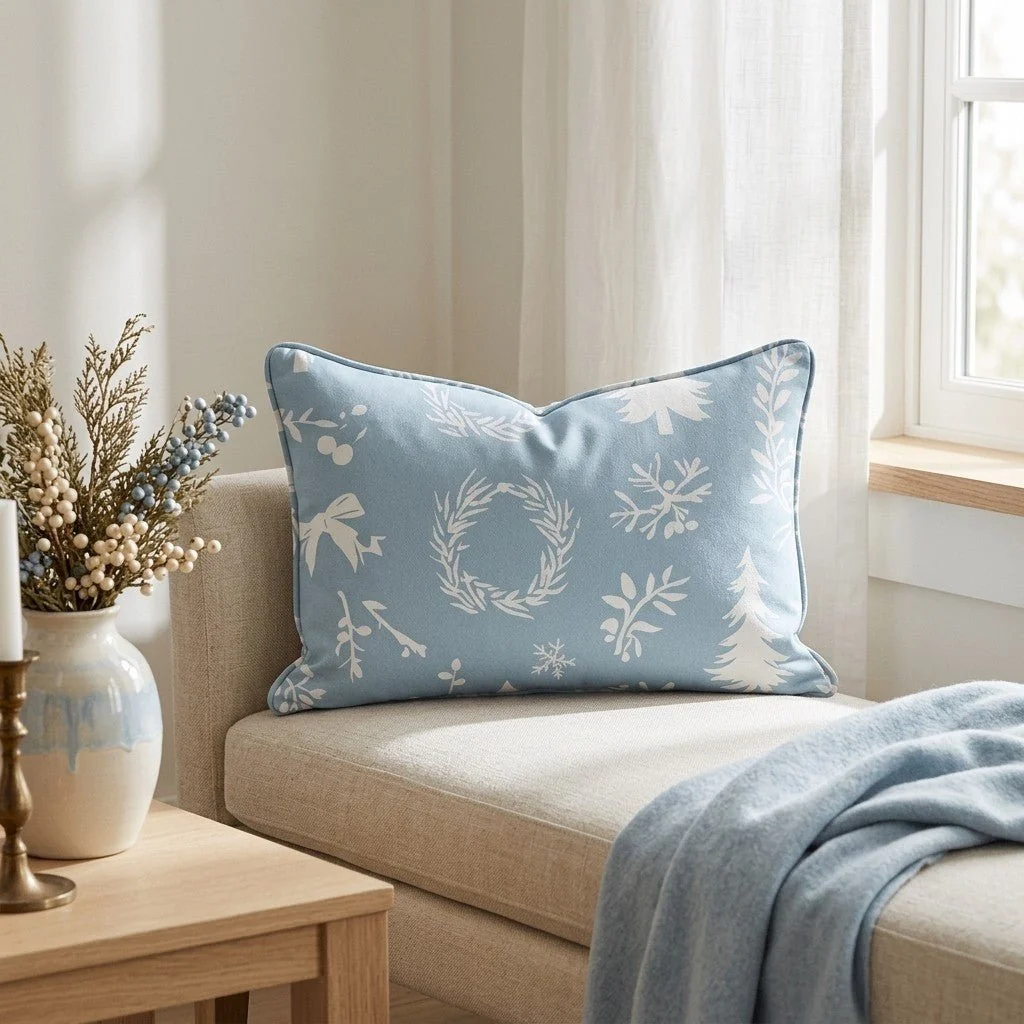 Winter Wreath Throw Pillow - Image 3